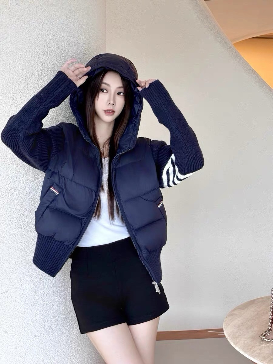 Thom Browne针织袖女士羽绒夹克S-L-棉服/羽绒服-桑姆-布郎尼